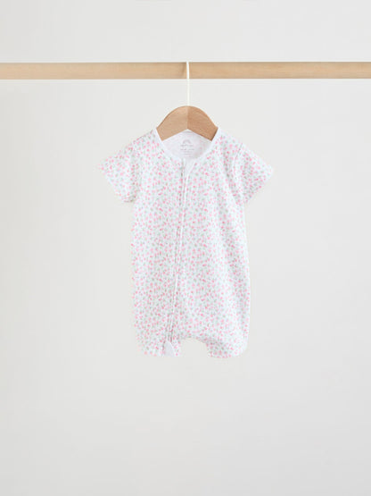 Pink Two Way Zip Baby Rompers 3 Pack (0mths-3yrs) image 6