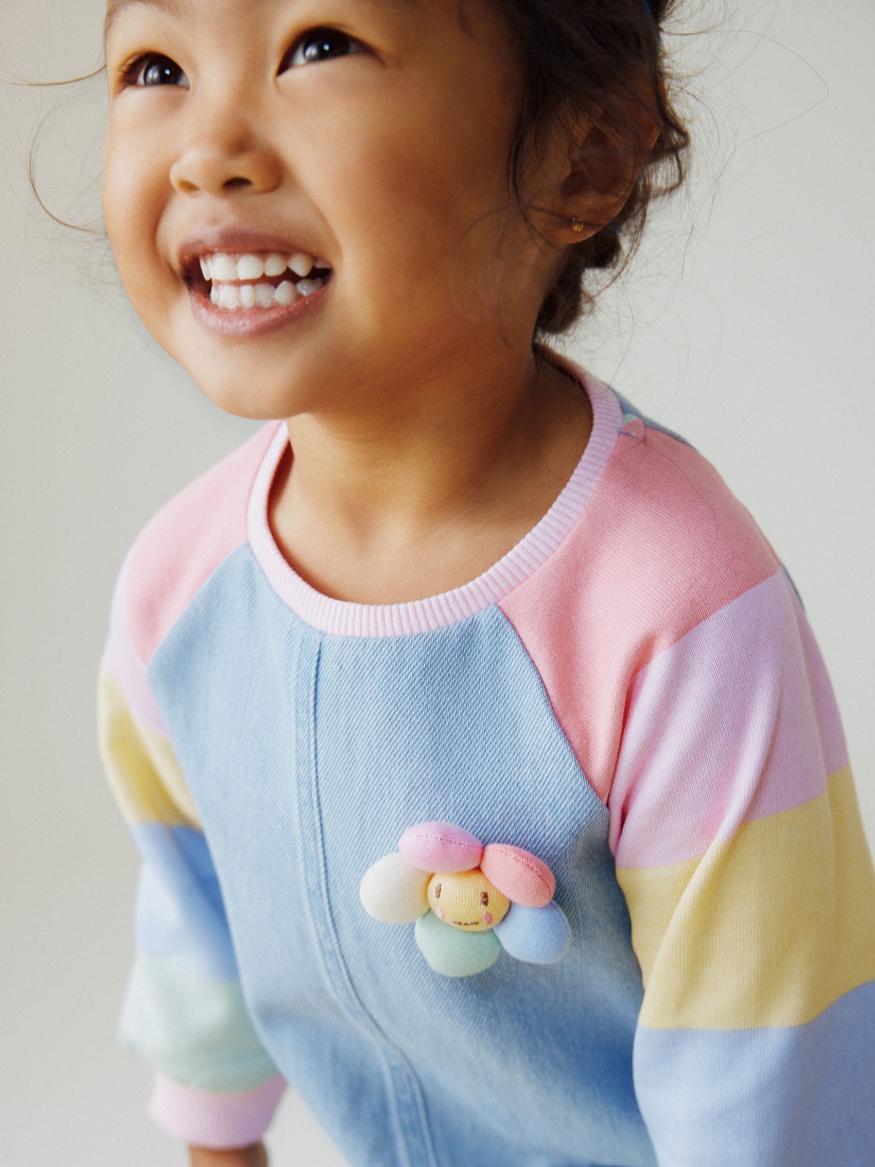 Pastel Rainbow Raglan Denim Dress (3mths-8yrs) image 4