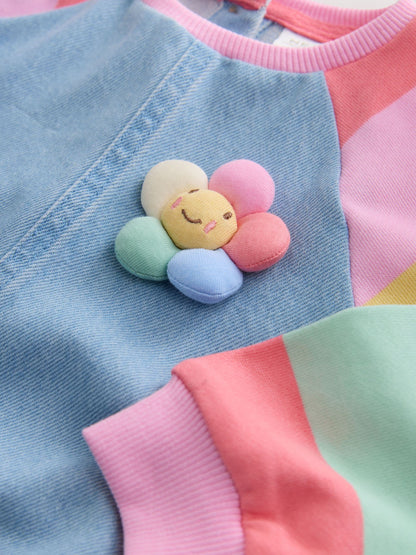 Pastel Rainbow Raglan Denim Dress (3mths-8yrs) image 7
