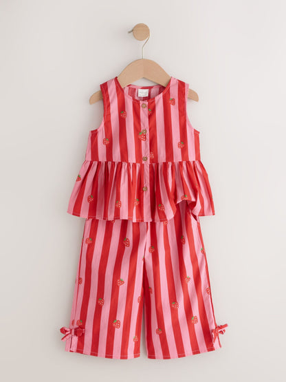 Red/Pink Stripe Blouse And Trousers Co-ord Set (3mths-8yrs) image 7