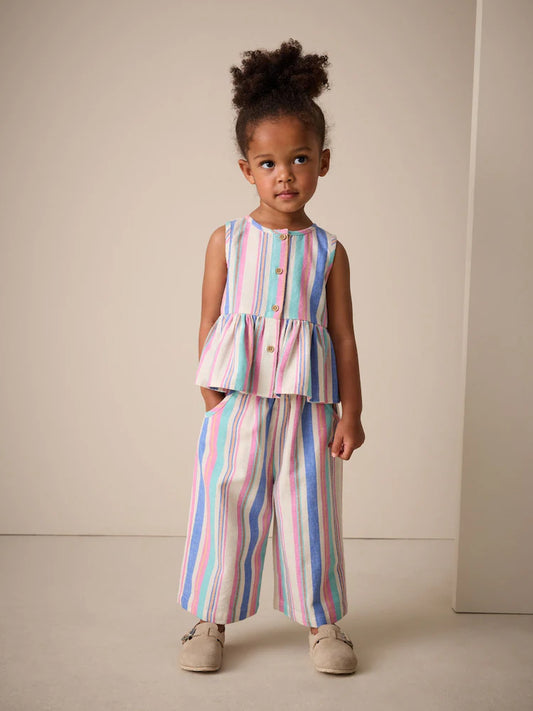 Blue Stripe Blouse And Trousers Co-ord Set (3mths-8yrs)