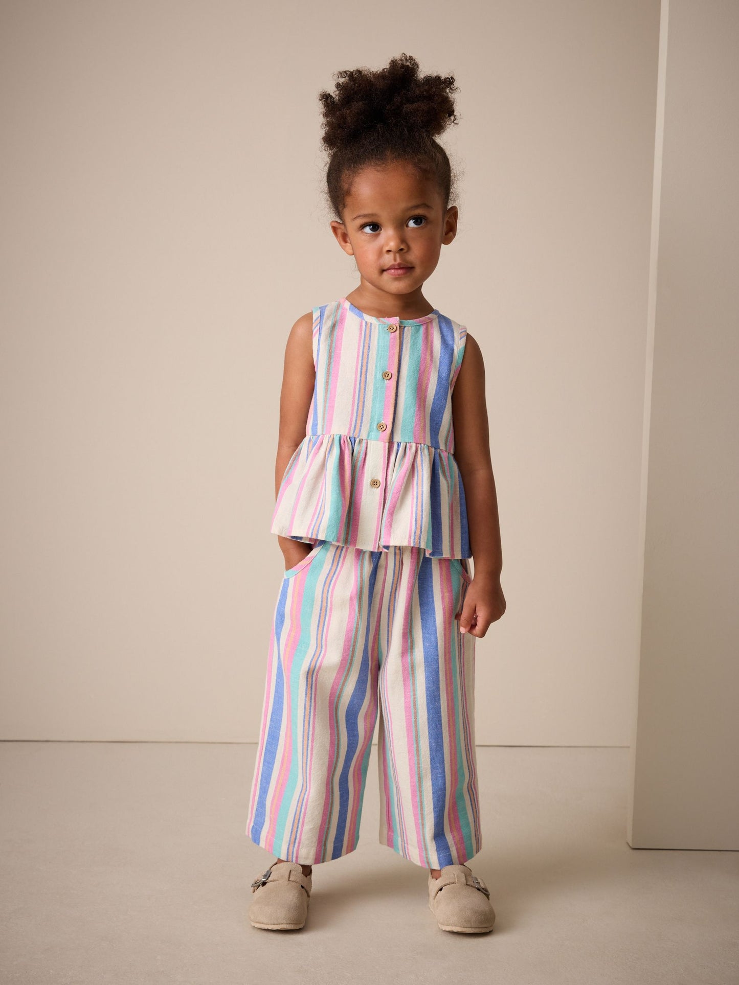 Blue Stripe Blouse And Trousers Co-ord Set (3mths-8yrs) image 1