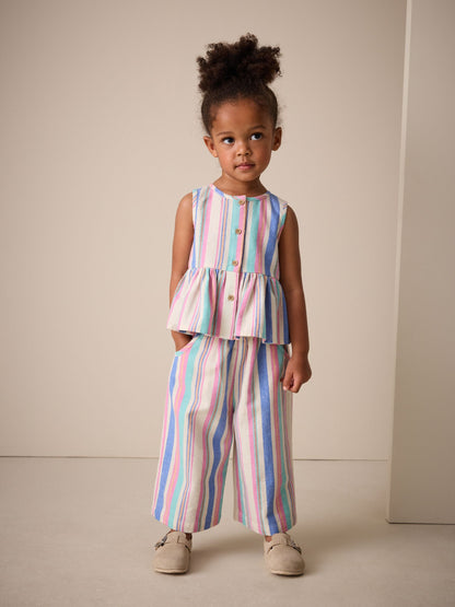Blue Stripe Blouse And Trousers Co-ord Set (3mths-8yrs) image 1