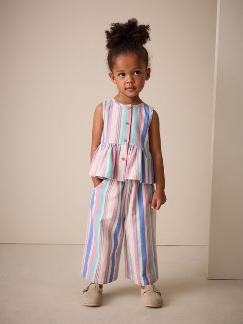 Blue Stripe Blouse And Trousers Co-ord Set (3mths-8yrs) image 1