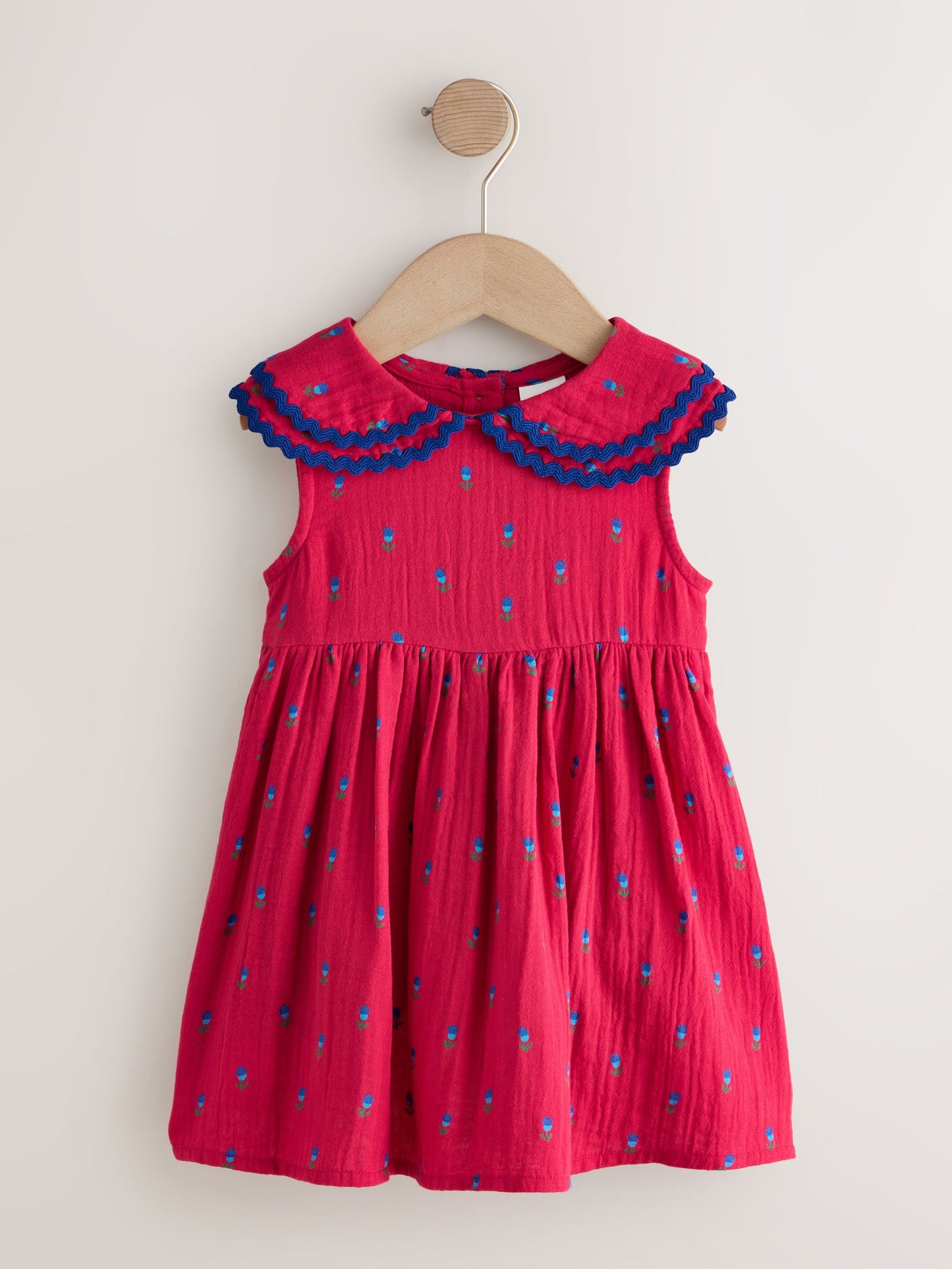Red Ditsy Ric Rac Collar Dress (3mths-8yrs) image 4