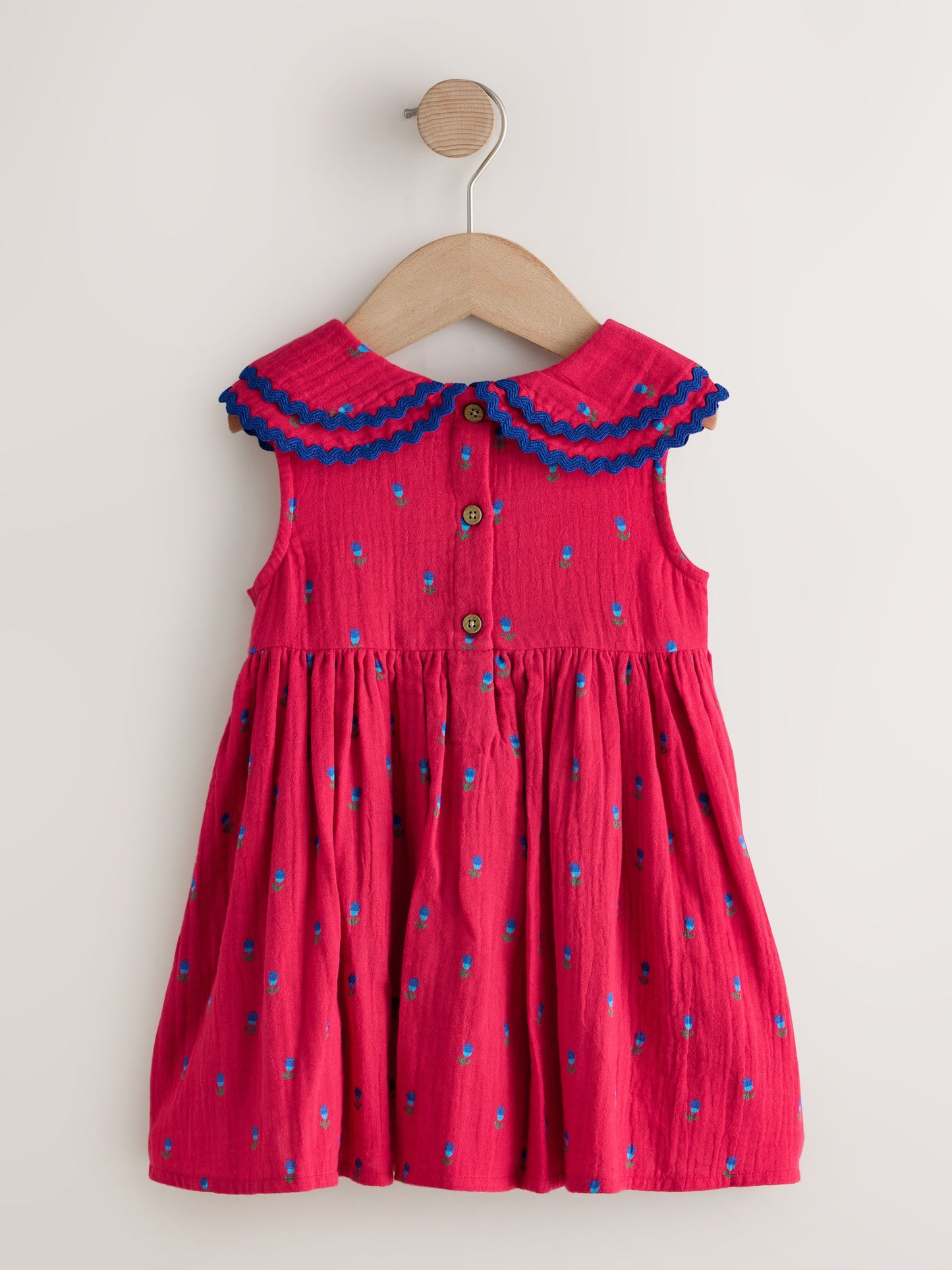 Red Ditsy Ric Rac Collar Dress (3mths-8yrs) image 5