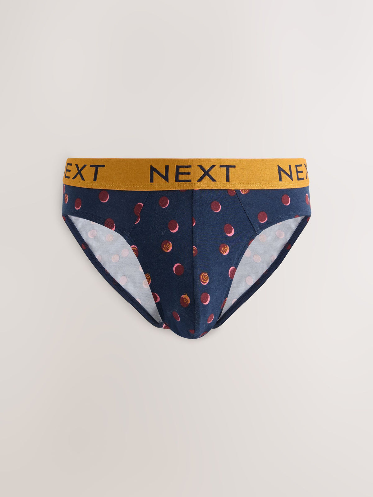 Dsiney Kidz - Navy Burgundy Spot Stripe 5 Pack Cotton Rich Briefs image 2