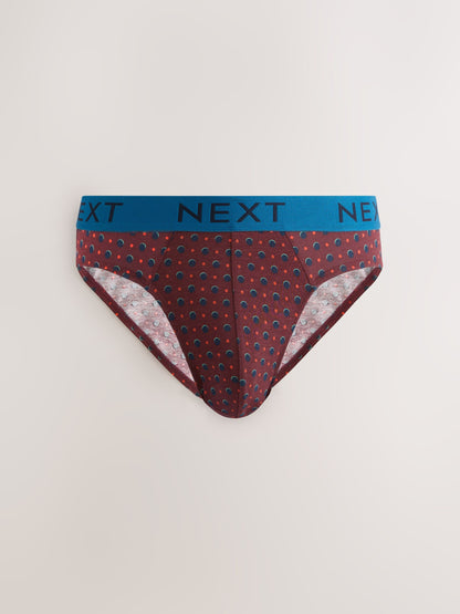 Dsiney Kidz - Navy Burgundy Spot Stripe 5 Pack Cotton Rich Briefs image 4