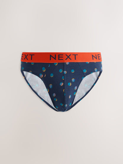 Dsiney Kidz - Navy Burgundy Spot Stripe 5 Pack Cotton Rich Briefs image 5