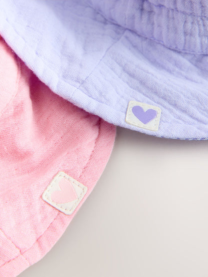 Pink/Purple Crinkle 2 Pack Baby Bucket Hat image 4