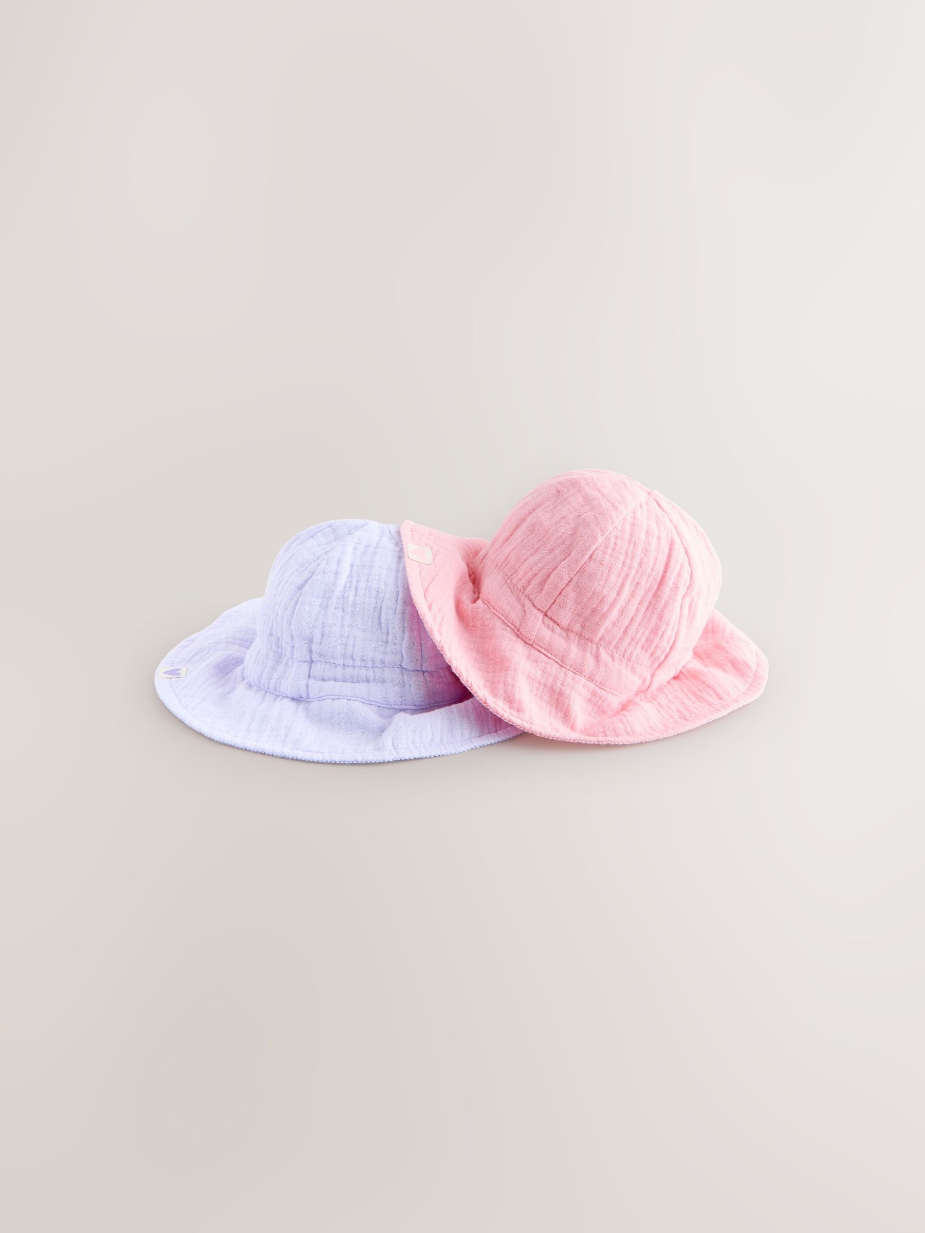 Pink/Purple Crinkle 2 Pack Baby Bucket Hat image 1