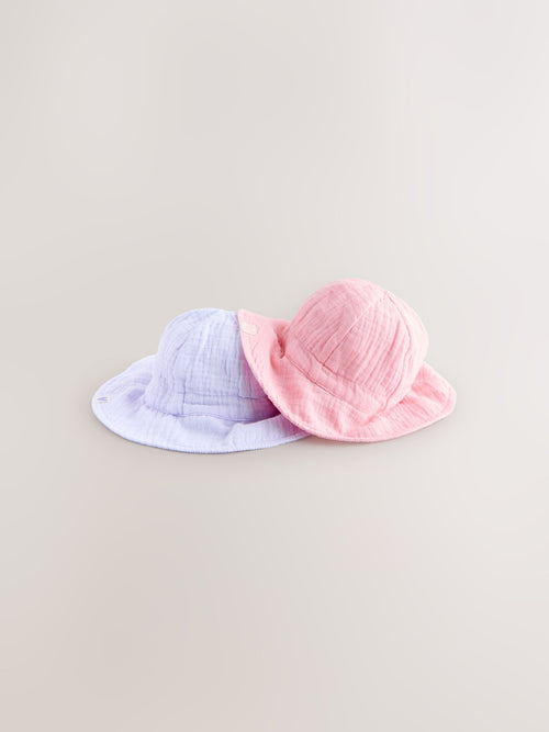 Pink/Purple Crinkle 2 Pack Baby Bucket Hat image 1