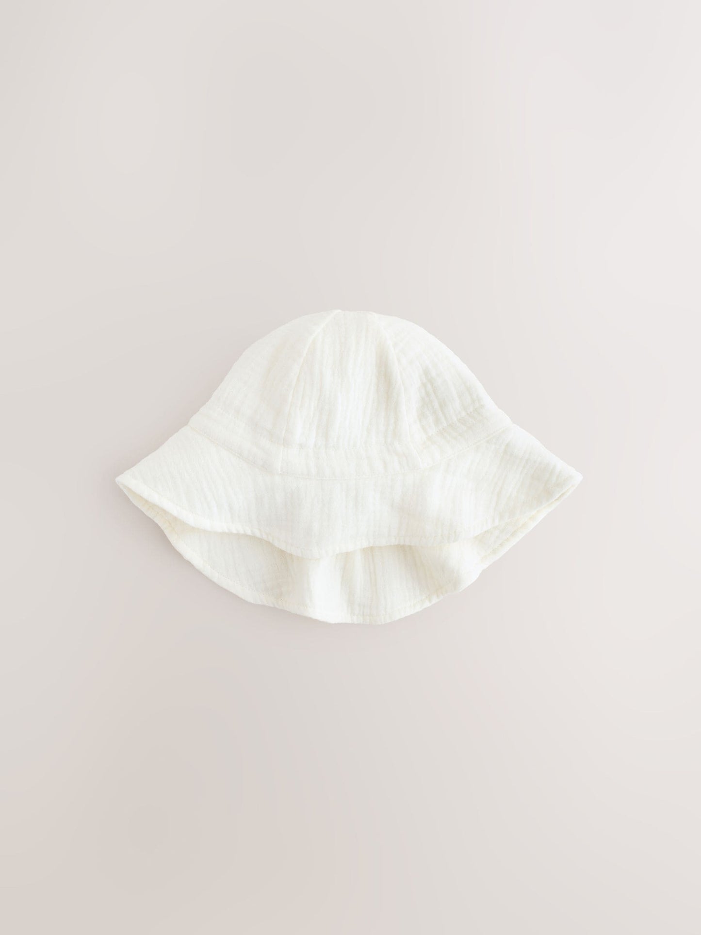 Ecru Woven Crinkle Baby Bucket Hat image 1