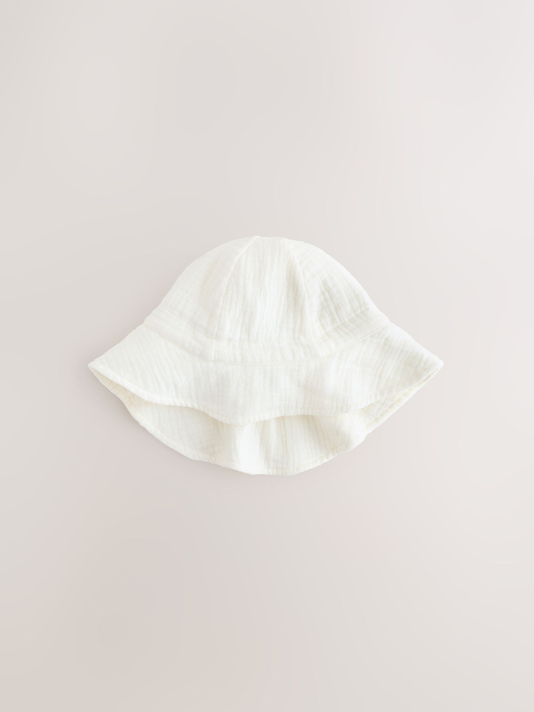 Ecru Woven Crinkle Baby Bucket Hat image 1