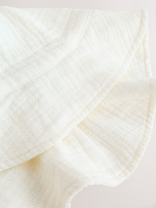 Ecru Woven Crinkle Baby Bucket Hat image 2