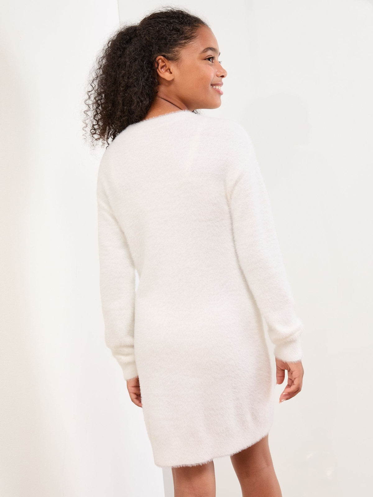 Lipsy Cream White Bow Knit Dress (5-16yrs) - image 4