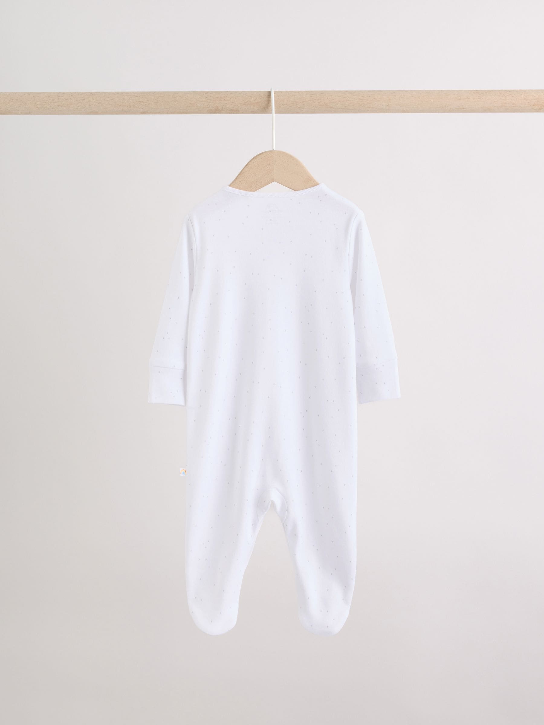 White Safari Baby Sleepsuits 3 Pack image 4