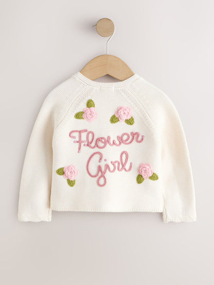Ecru Flower Girl Occasion Cardigan (3mths-7yrs) image 5