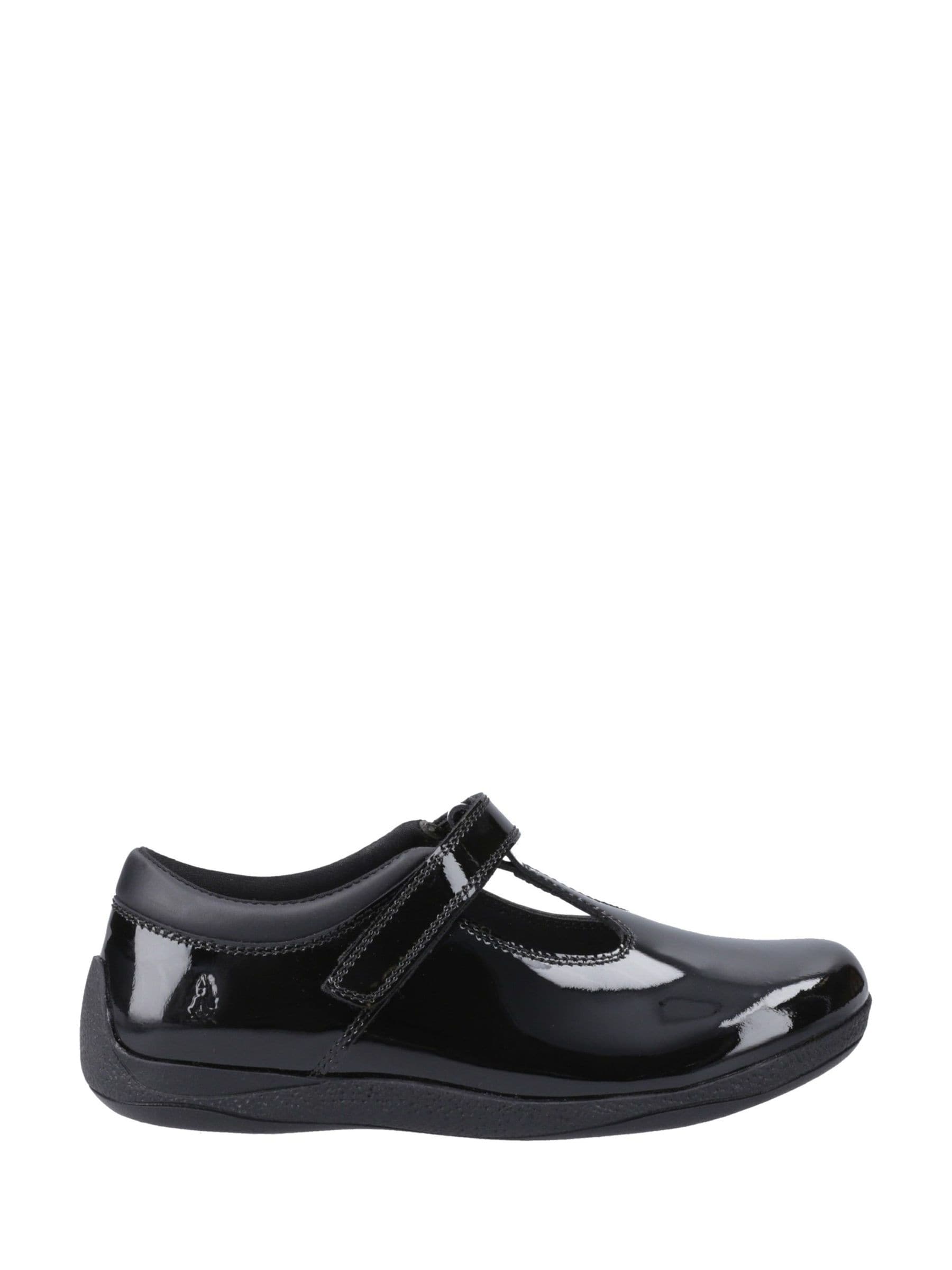 Hush Puppies Black Senior Caitlin T-Bar Patent Shoes image 1