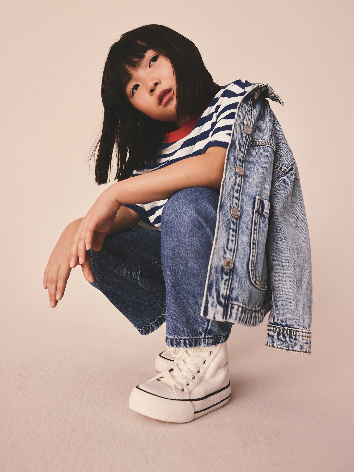 Dsiney Kidz - Blue Stripe Textured Oversized T-Shirt (3-16yrs) image 2