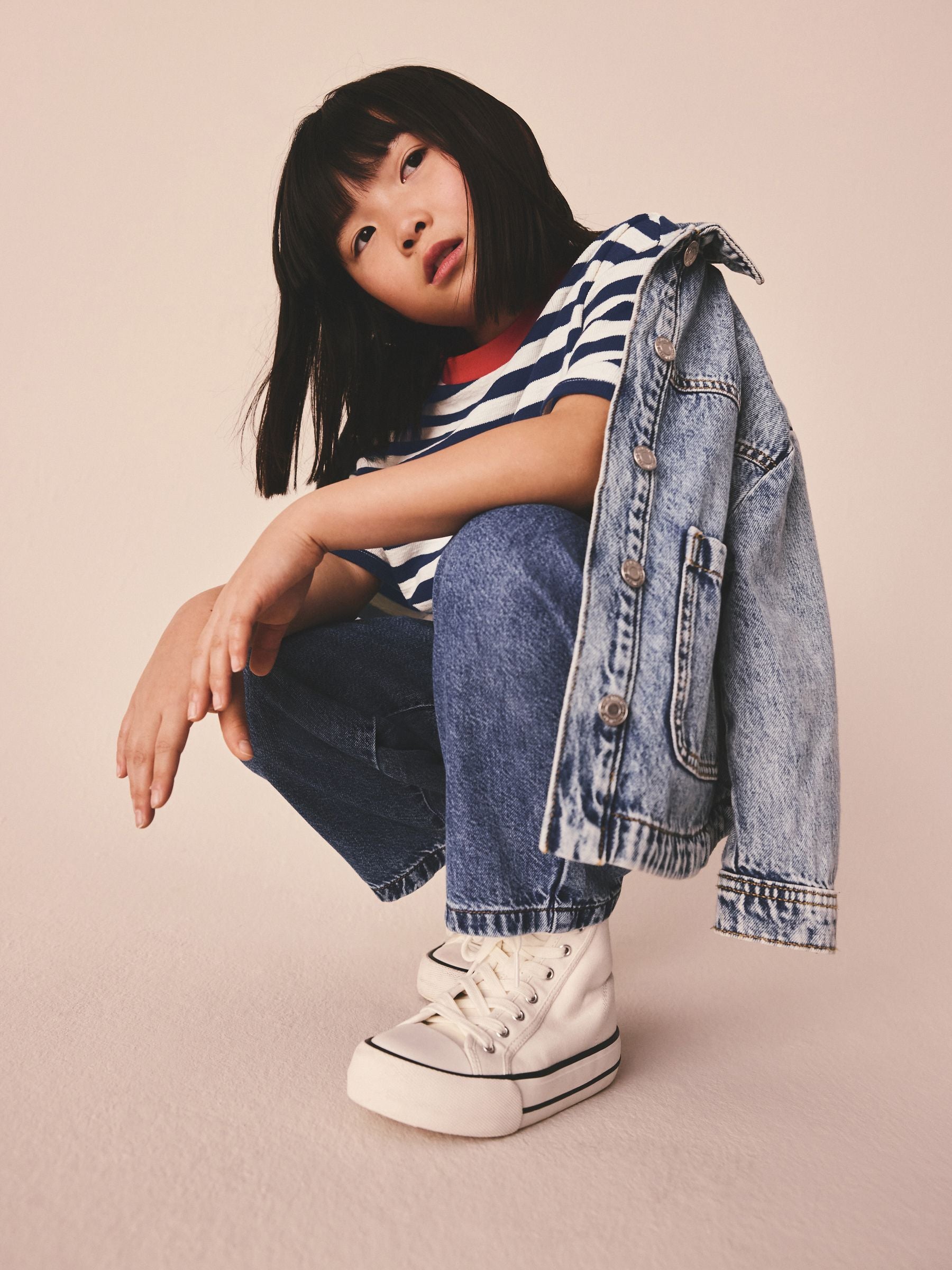 Dsiney Kidz - Blue Stripe Textured Oversized T-Shirt (3-16yrs) image 2