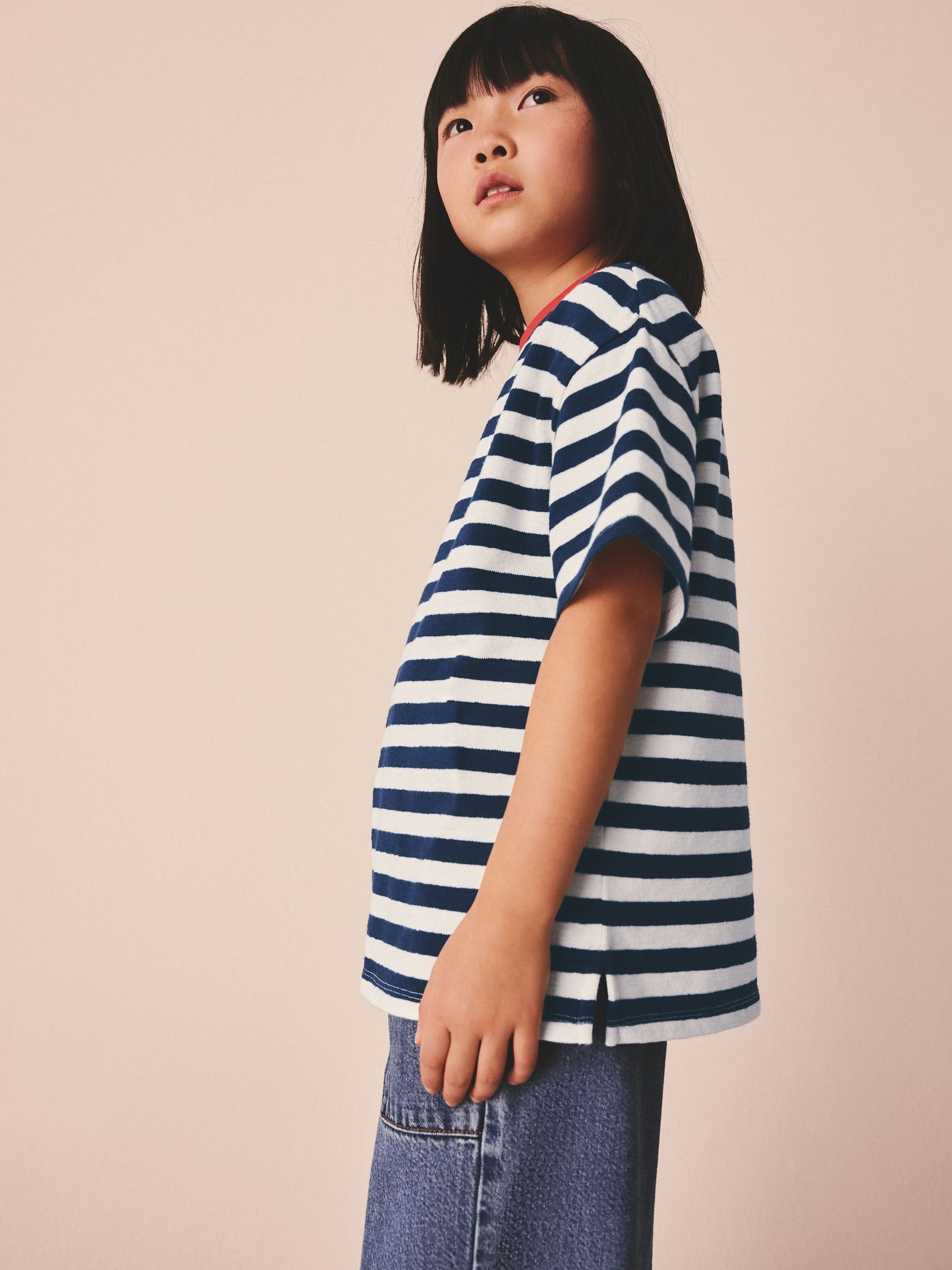Dsiney Kidz - Blue Stripe Textured Oversized T-Shirt (3-16yrs) image 3