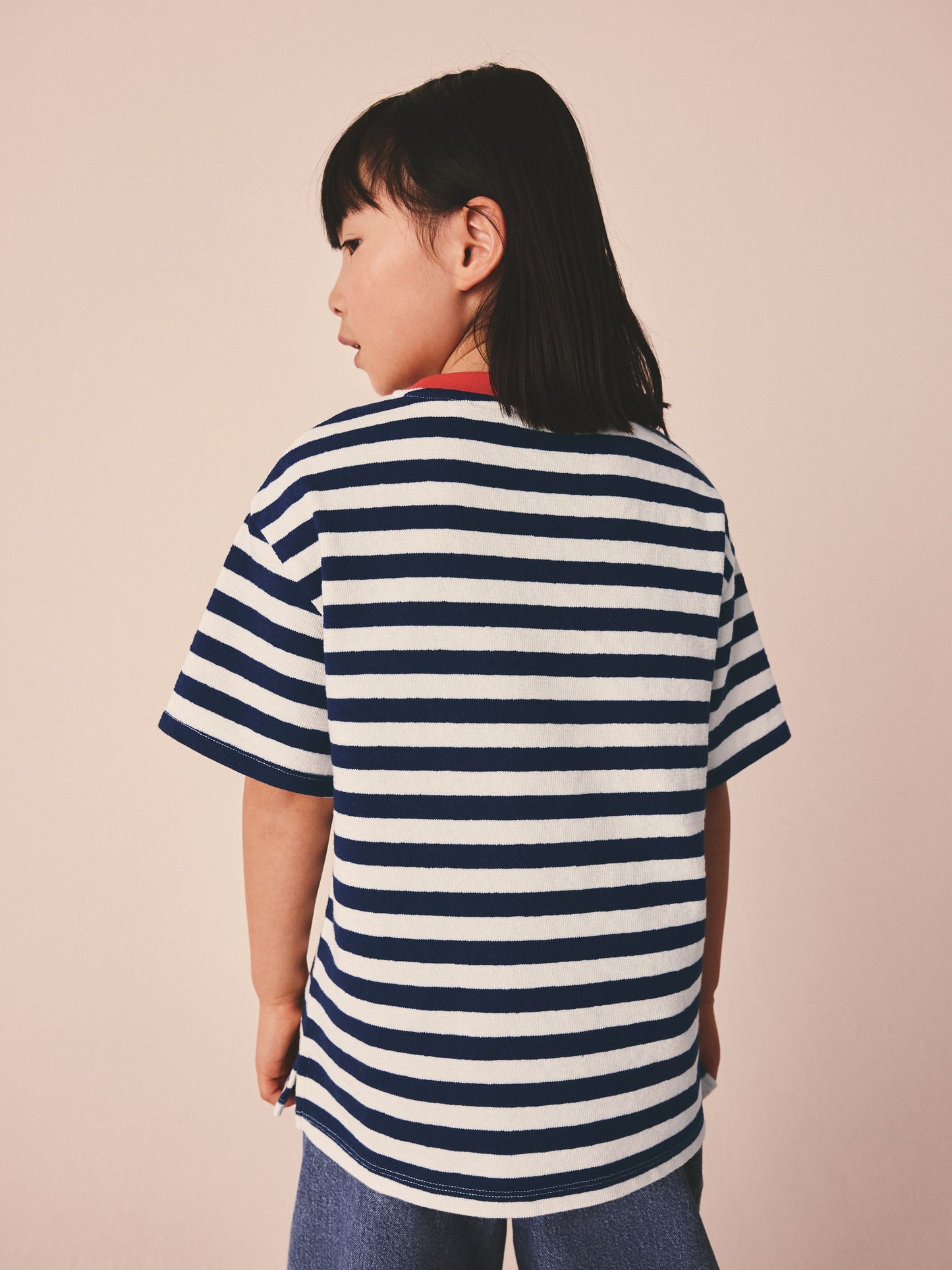 Dsiney Kidz - Blue Stripe Textured Oversized T-Shirt (3-16yrs) image 4