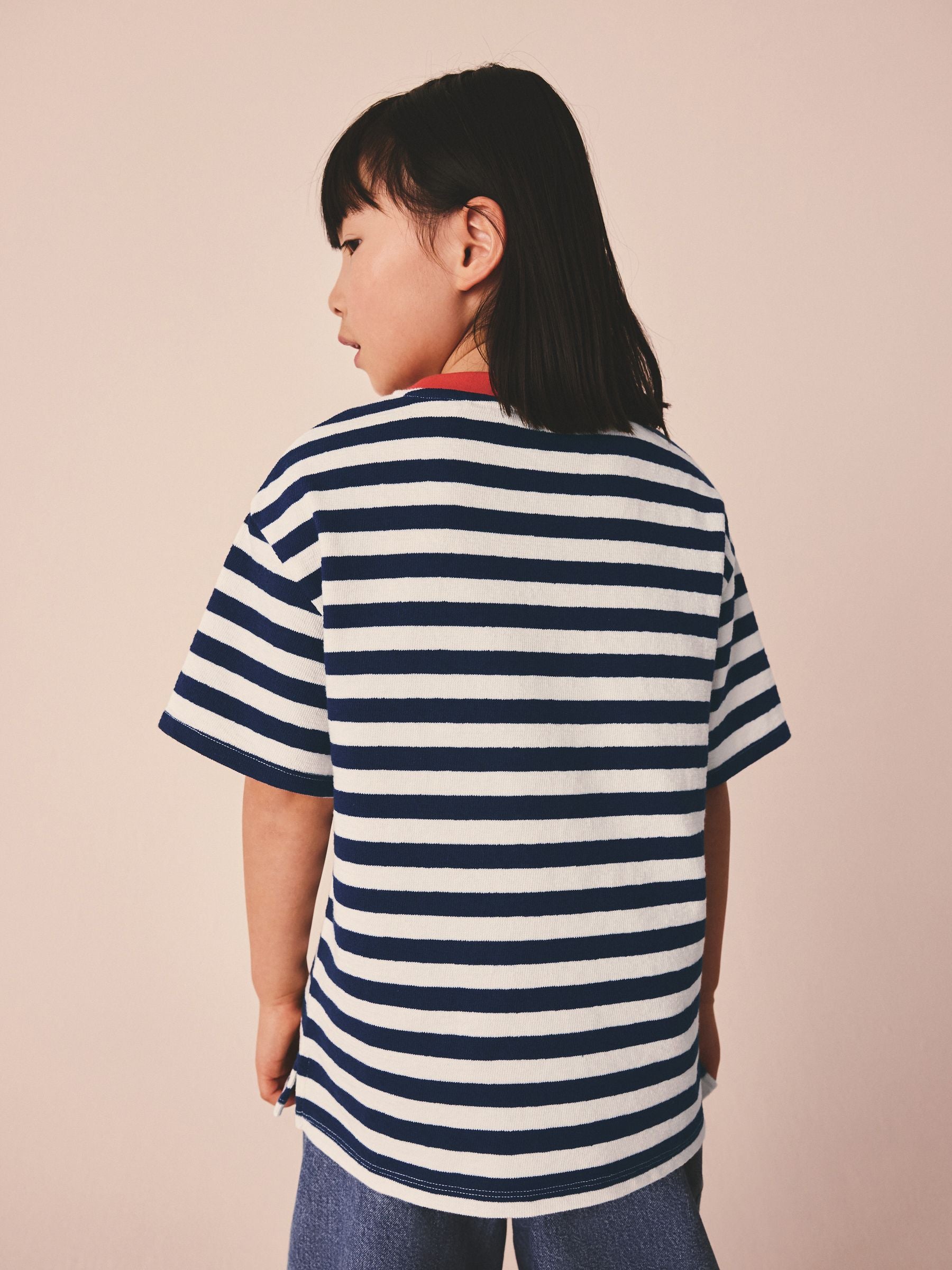 Dsiney Kidz - Blue Stripe Textured Oversized T-Shirt (3-16yrs) image 4