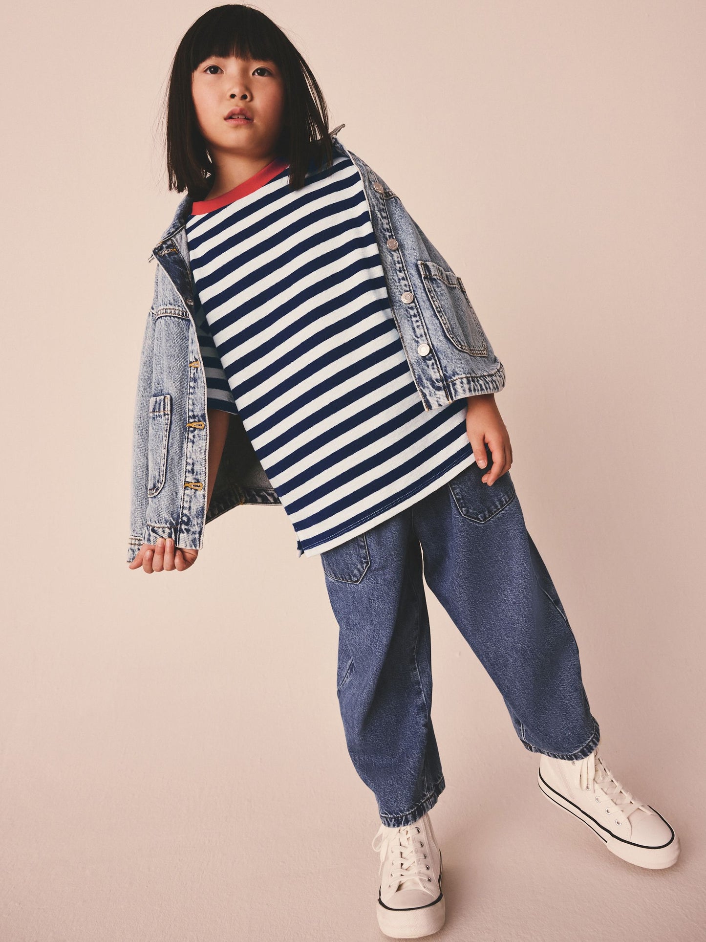 Dsiney Kidz - Blue Stripe Textured Oversized T-Shirt (3-16yrs) image 6