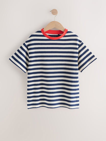 Dsiney Kidz - Blue Stripe Textured Oversized T-Shirt (3-16yrs) image 8