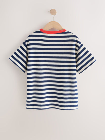 Dsiney Kidz - Blue Stripe Textured Oversized T-Shirt (3-16yrs) image 9