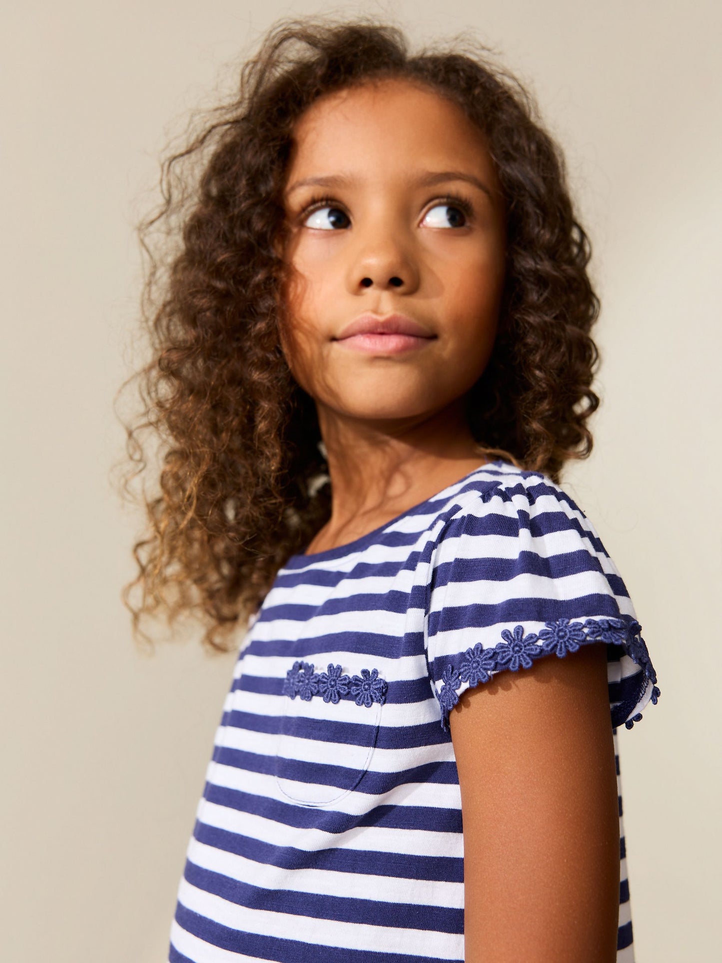 Dsiney Kidz - Navy/White Stripe Daisy Pocket T-Shirt (12mths-12yrs) image 3