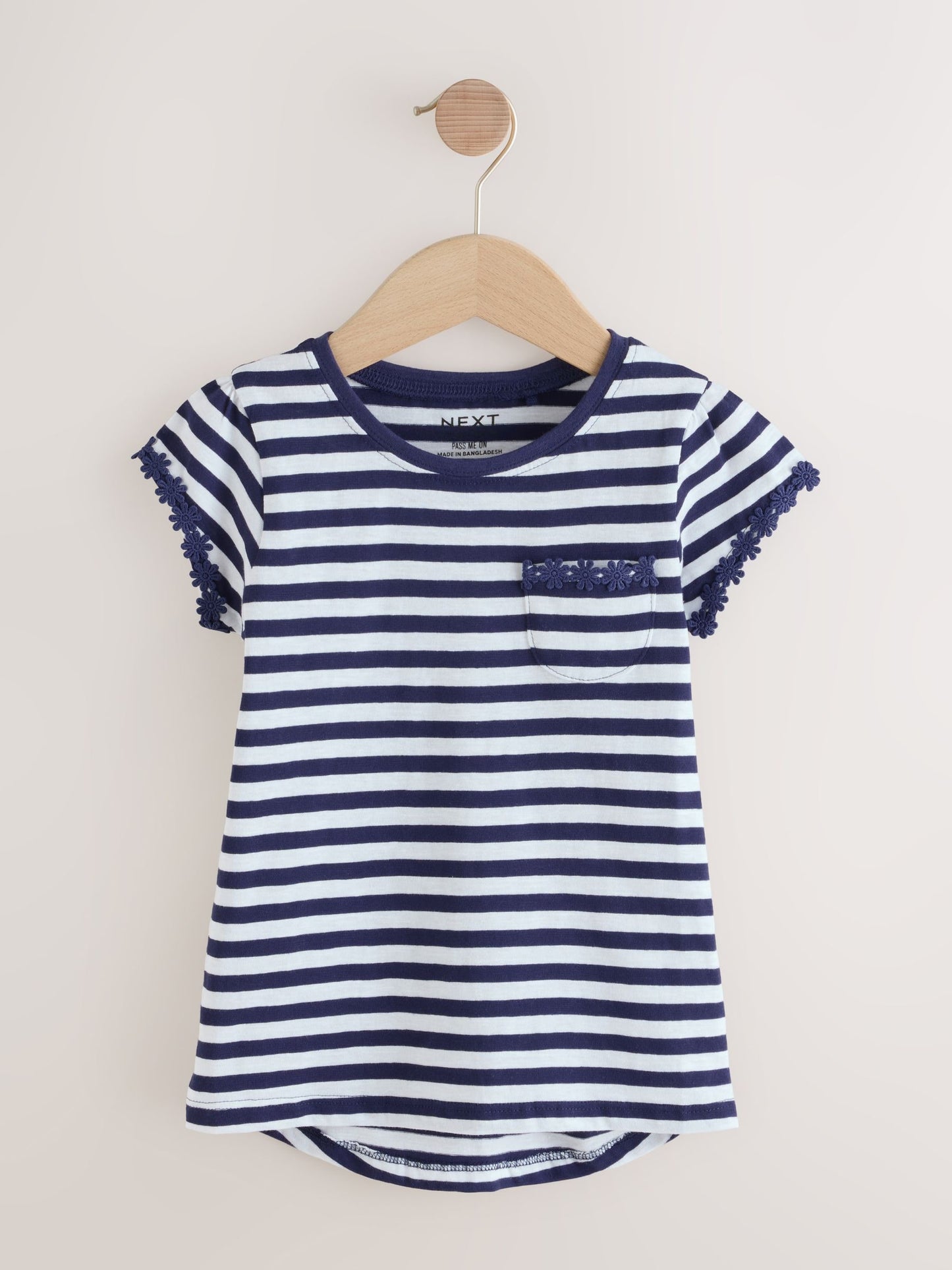 Dsiney Kidz - Navy/White Stripe Daisy Pocket T-Shirt (12mths-12yrs) image 4