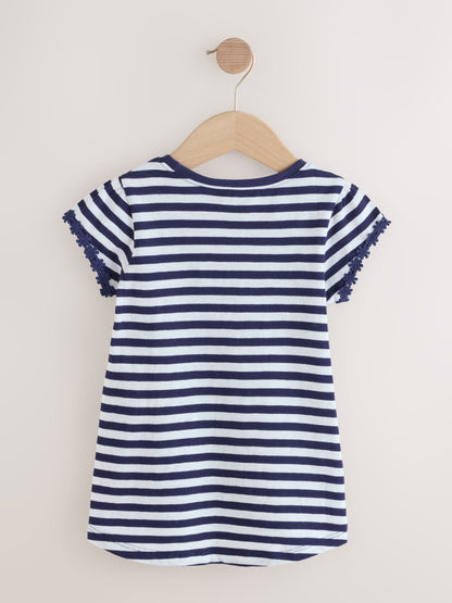 Dsiney Kidz - Navy/White Stripe Daisy Pocket T-Shirt (12mths-12yrs) image 5