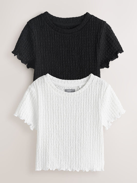 Dsiney Kidz - White/Black Textured Tops 2 Pack (3-16yrs) image 1