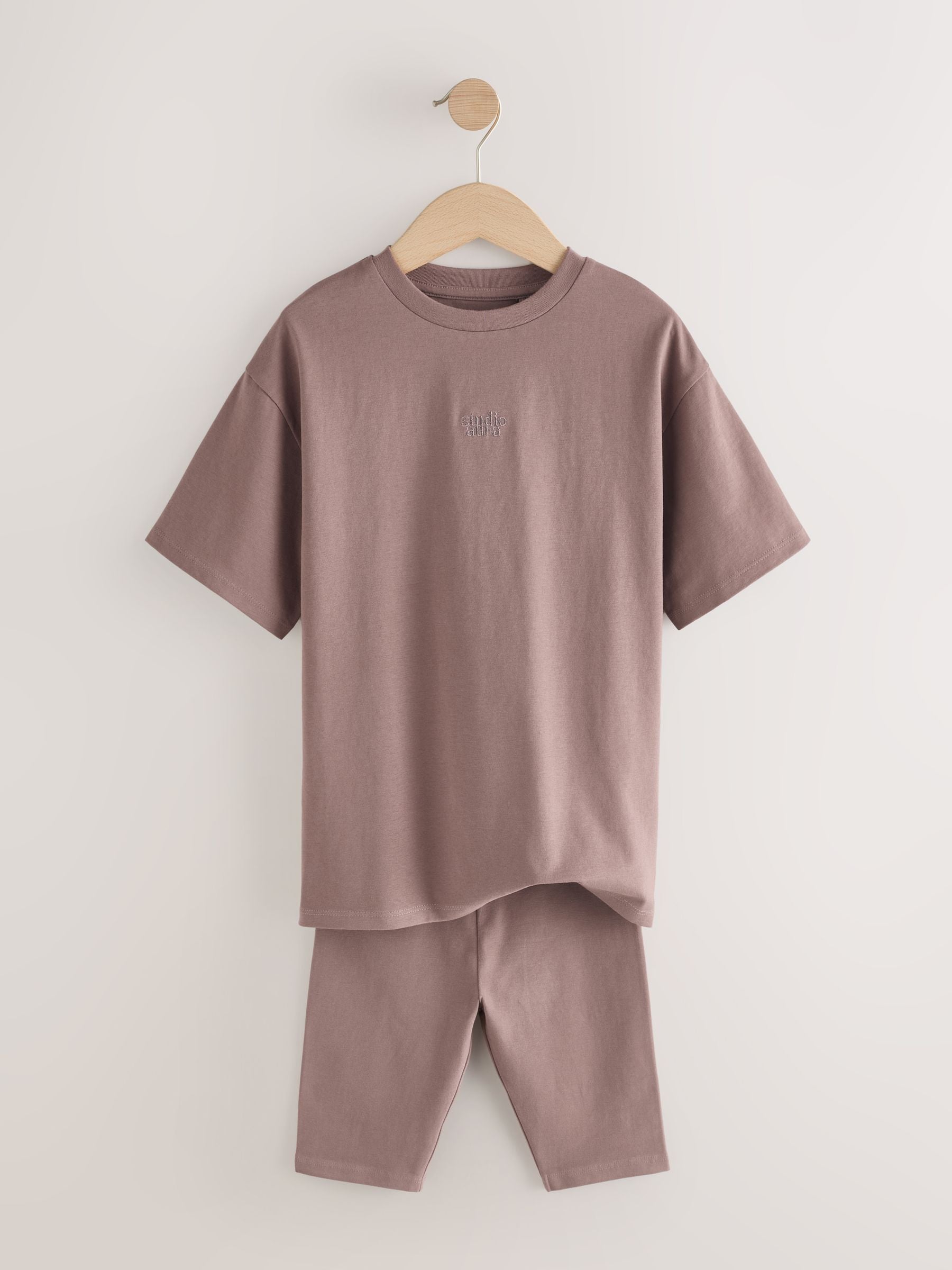 Dsiney Kidz - Brown Studio Aura Oversized T-Shirt Cycling Shorts Set (3-16yrs) image 6