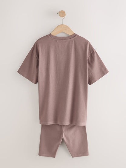 Dsiney Kidz - Brown Studio Aura Oversized T-Shirt Cycling Shorts Set (3-16yrs) image 7