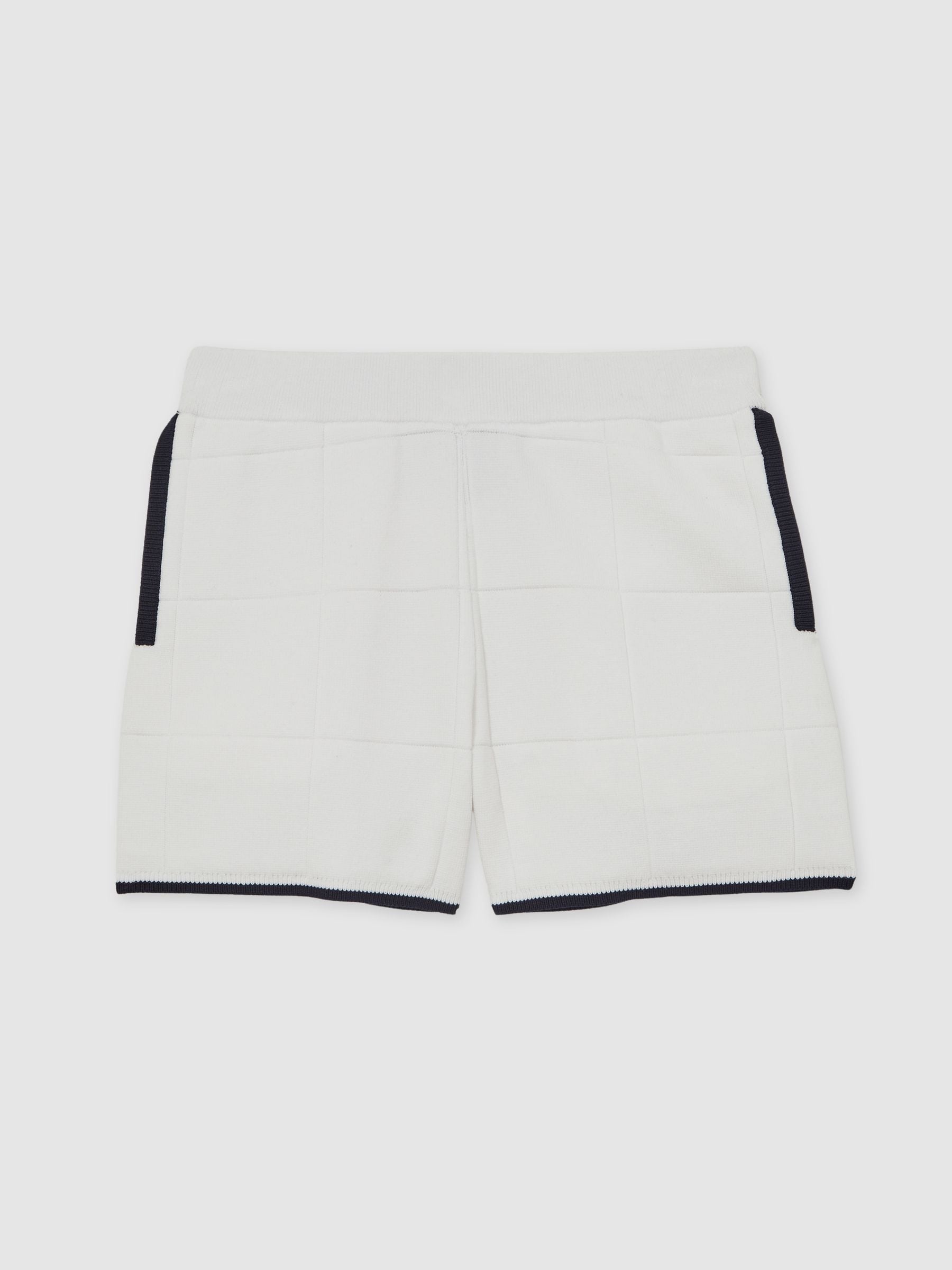 Dsiney Kidz - Reiss White/Navy Barbor 13-14 yrs Tipped Knit Stitch-Detail Shorts image 1