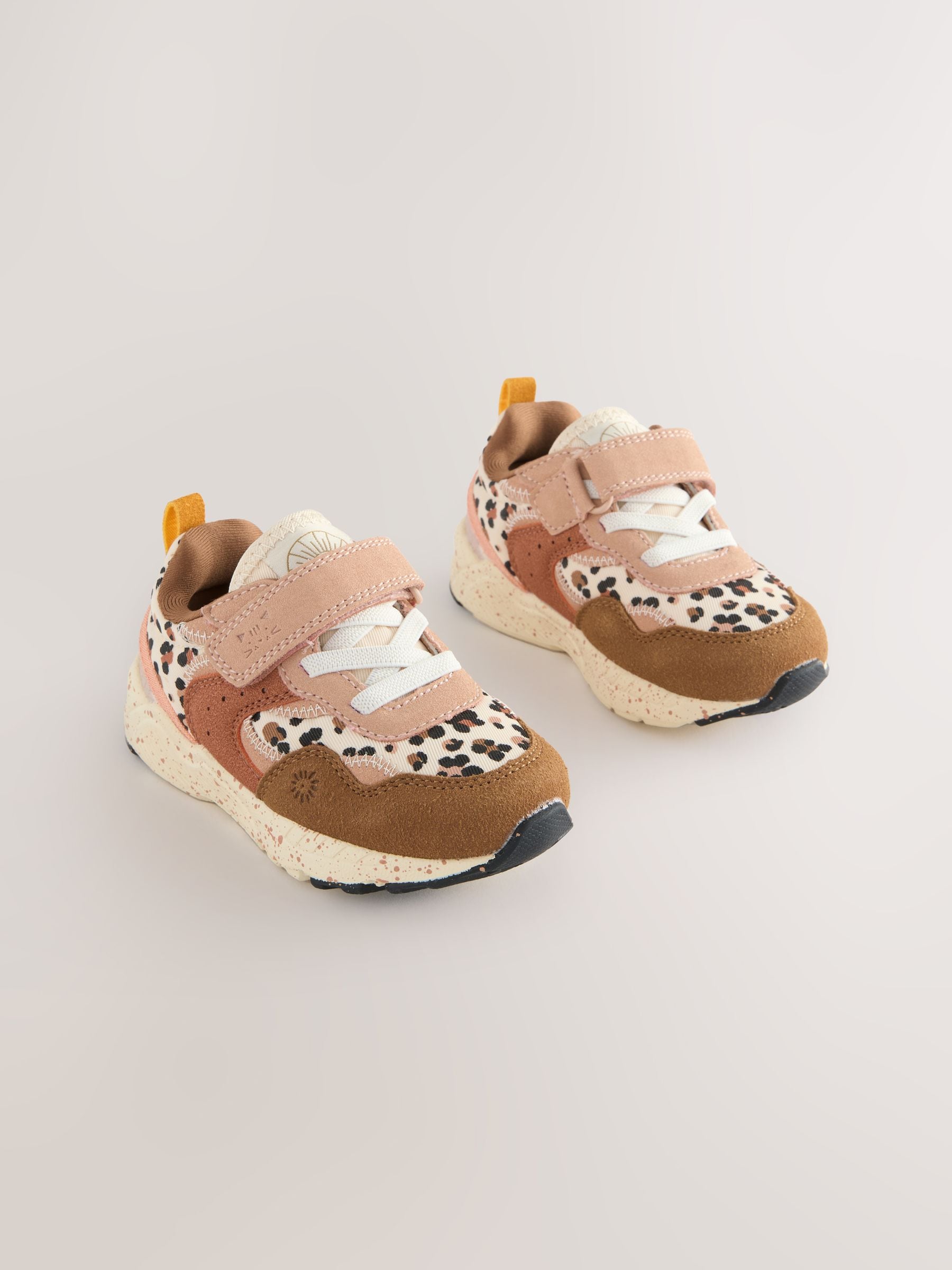 Neutral Animal Wide Fit (G) Elastic Lace Touch Fasten Trainers image 1