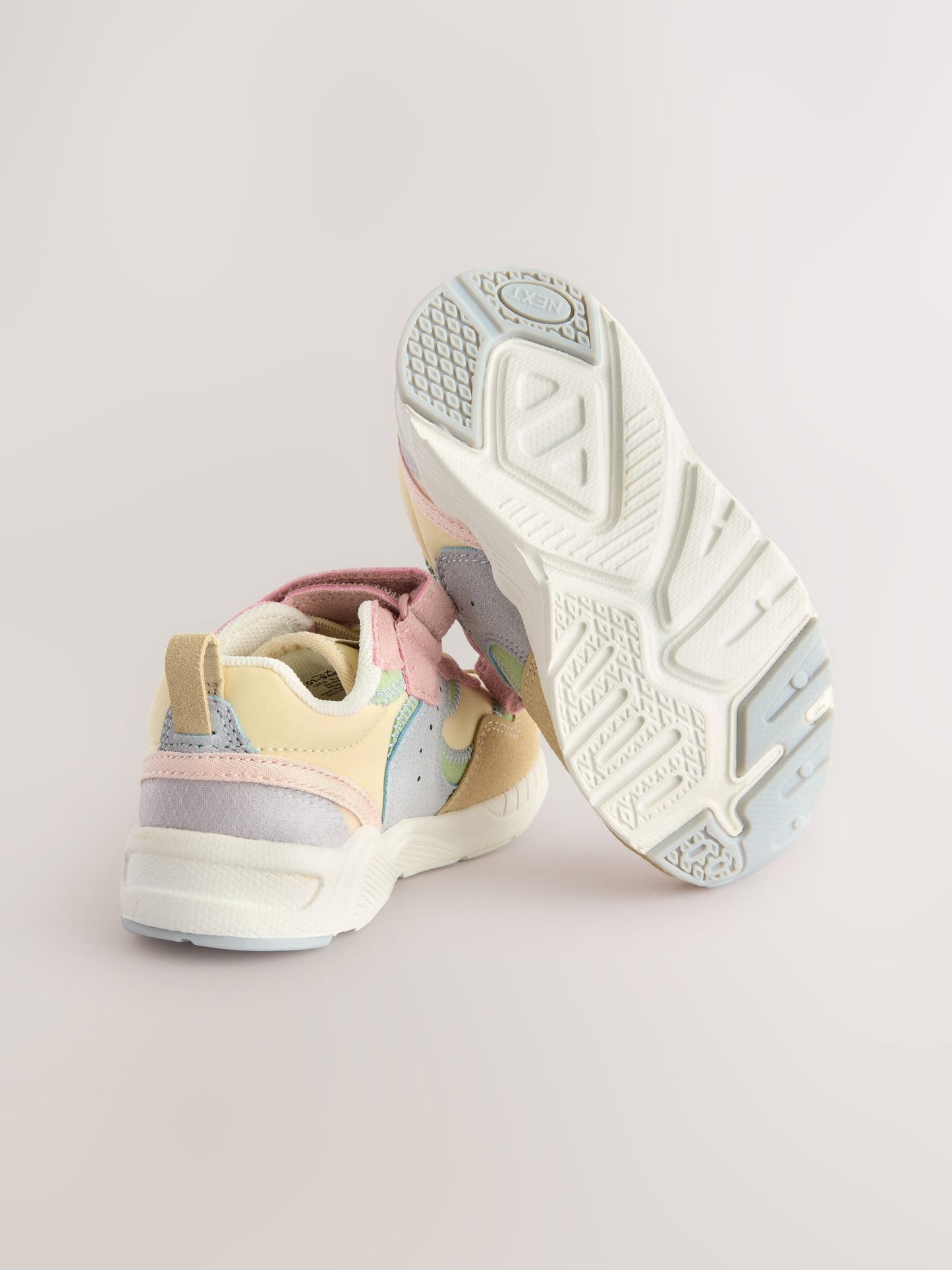 Multi Pastel Wide Fit (G) Elastic Lace Touch Fasten Trainers image 5