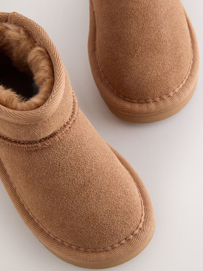 Tan Brown Water Repellent Wide Fit (G) Suede Pull On Boots image 6
