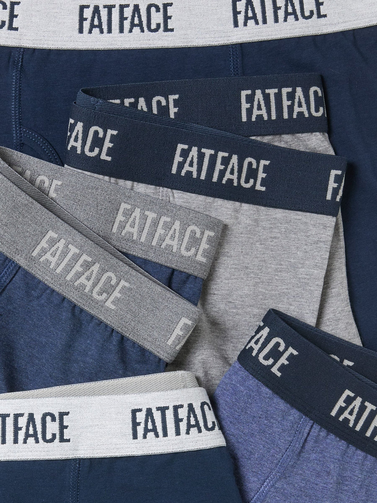 Dsiney Kidz - FatFace 5 Pack Navy/Grey/Blue Plain Boxers image 2