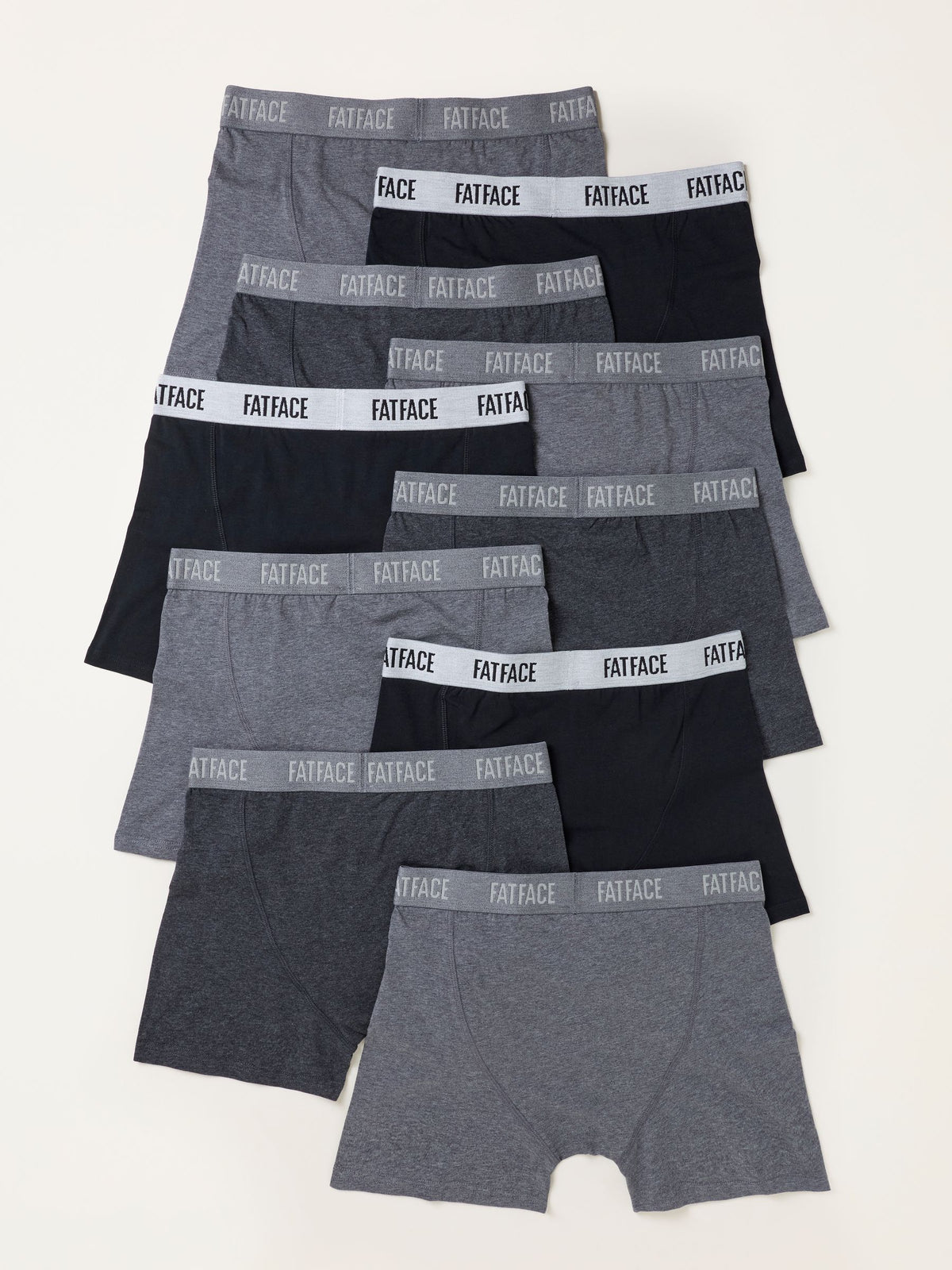 Dsiney Kidz - FatFace 10 Pack Black/Grey Plain Boxers image 2