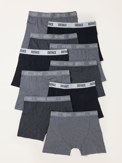 Dsiney Kidz - FatFace 10 Pack Black/Grey Plain Boxers image 2