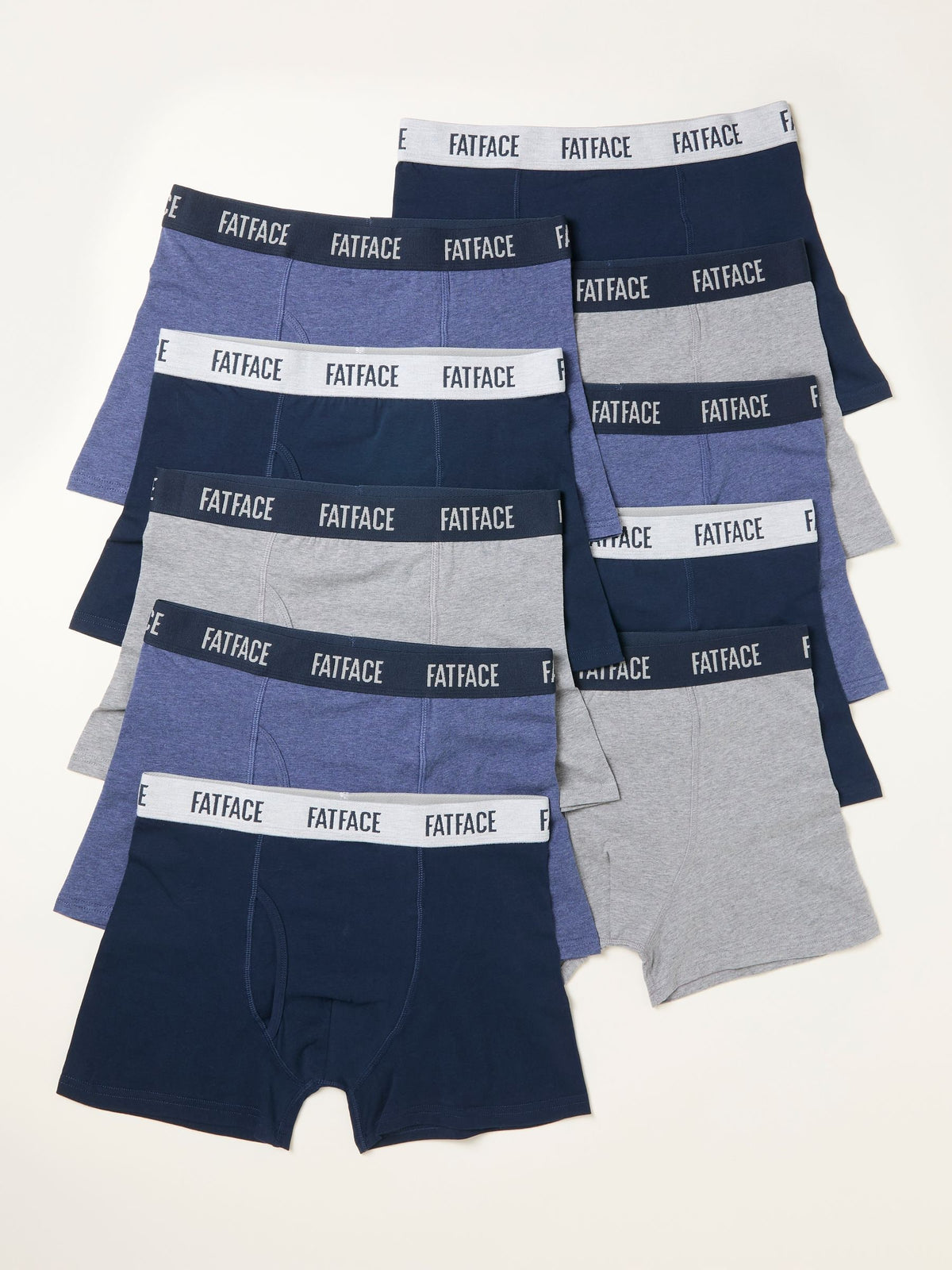 Dsiney Kidz - FatFace 10 Pack Navy/Grey/Blue Plain Boxers image 1