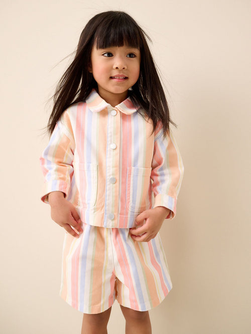Dsiney Kidz - Multi Stripe Printed Jacket And Shorts Set (3mths-7yrs) image 1