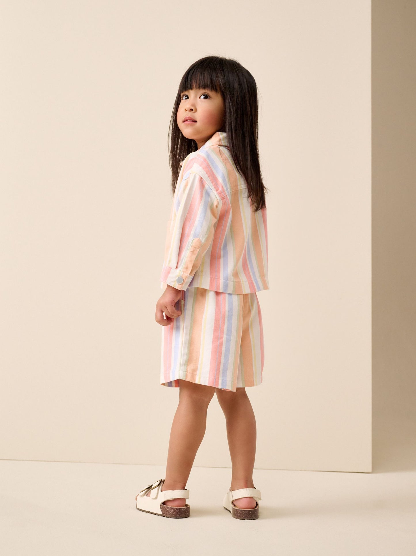 Multi Stripe Printed Jacket And Shorts Set (3mths-7yrs) image 3