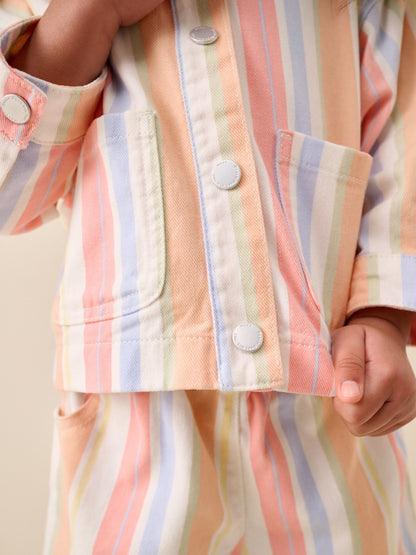 Multi Stripe Printed Jacket And Shorts Set (3mths-7yrs) image 4