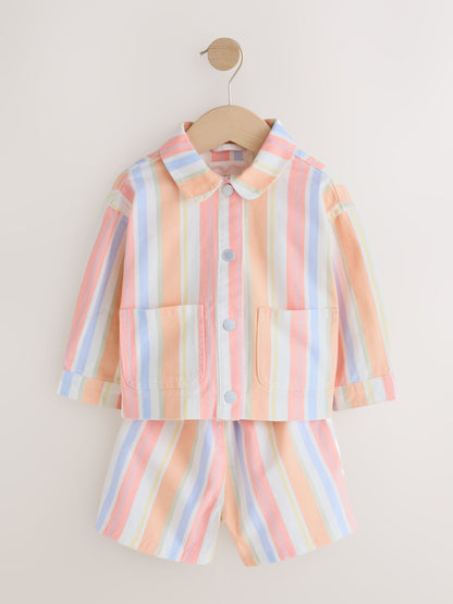 Multi Stripe Printed Jacket And Shorts Set (3mths-7yrs) image 5