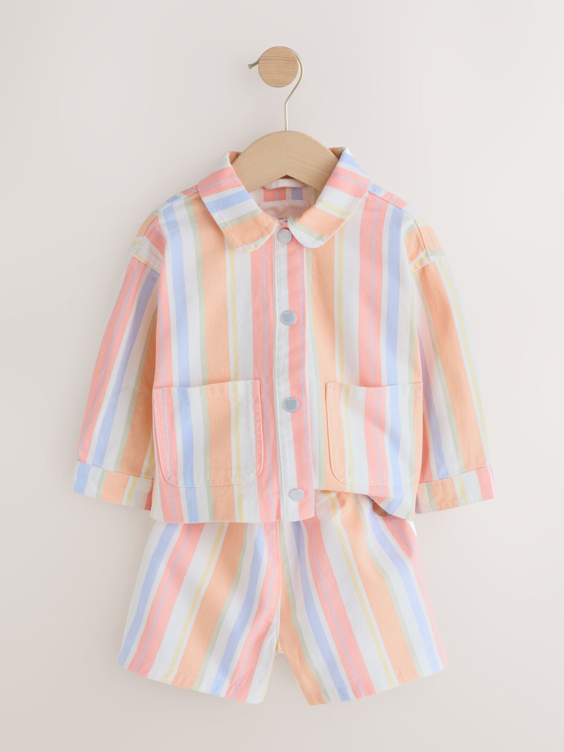 Multi Stripe Printed Jacket And Shorts Set (3mths-7yrs) image 6